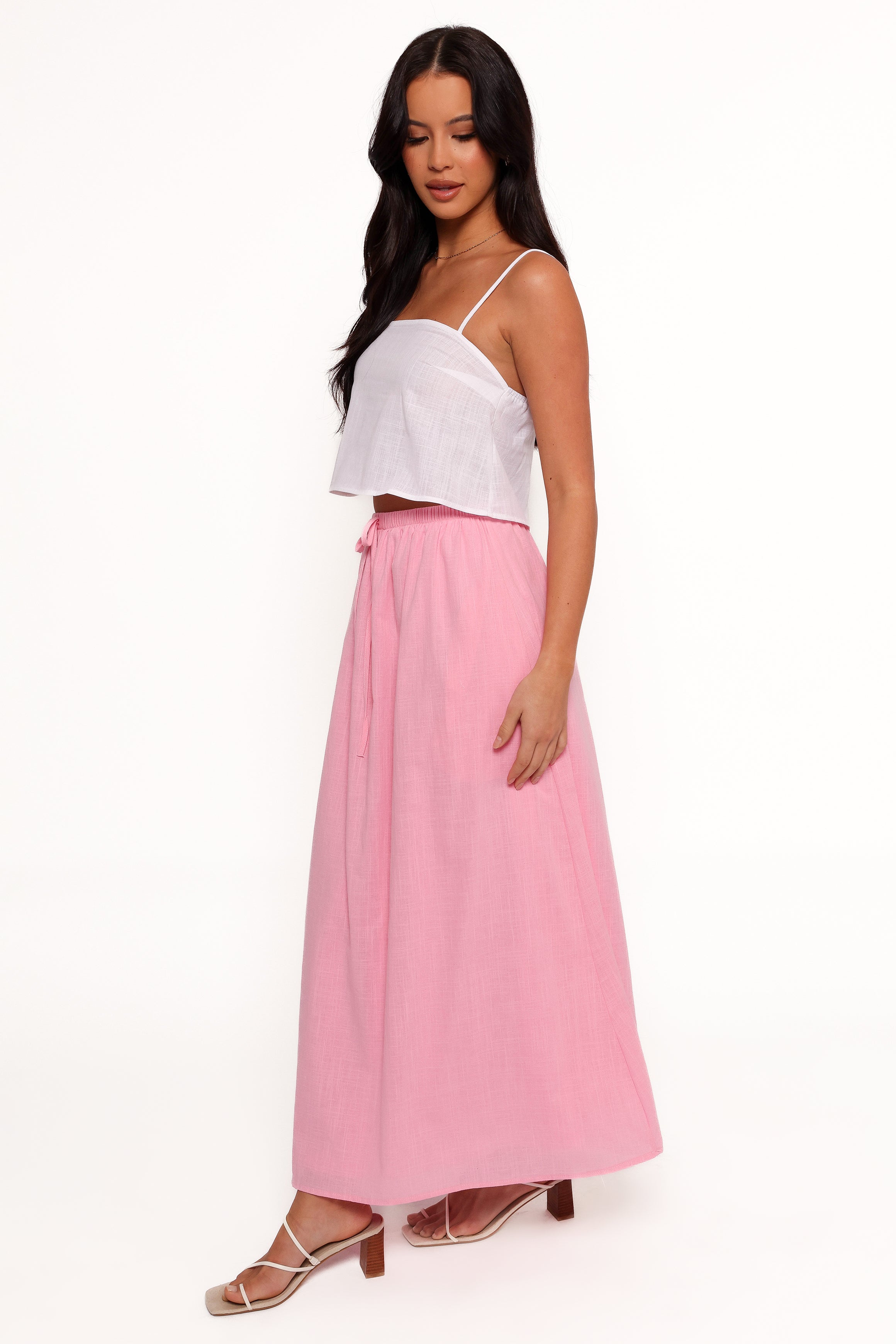 SETS Simone Skirt Set - White Pink