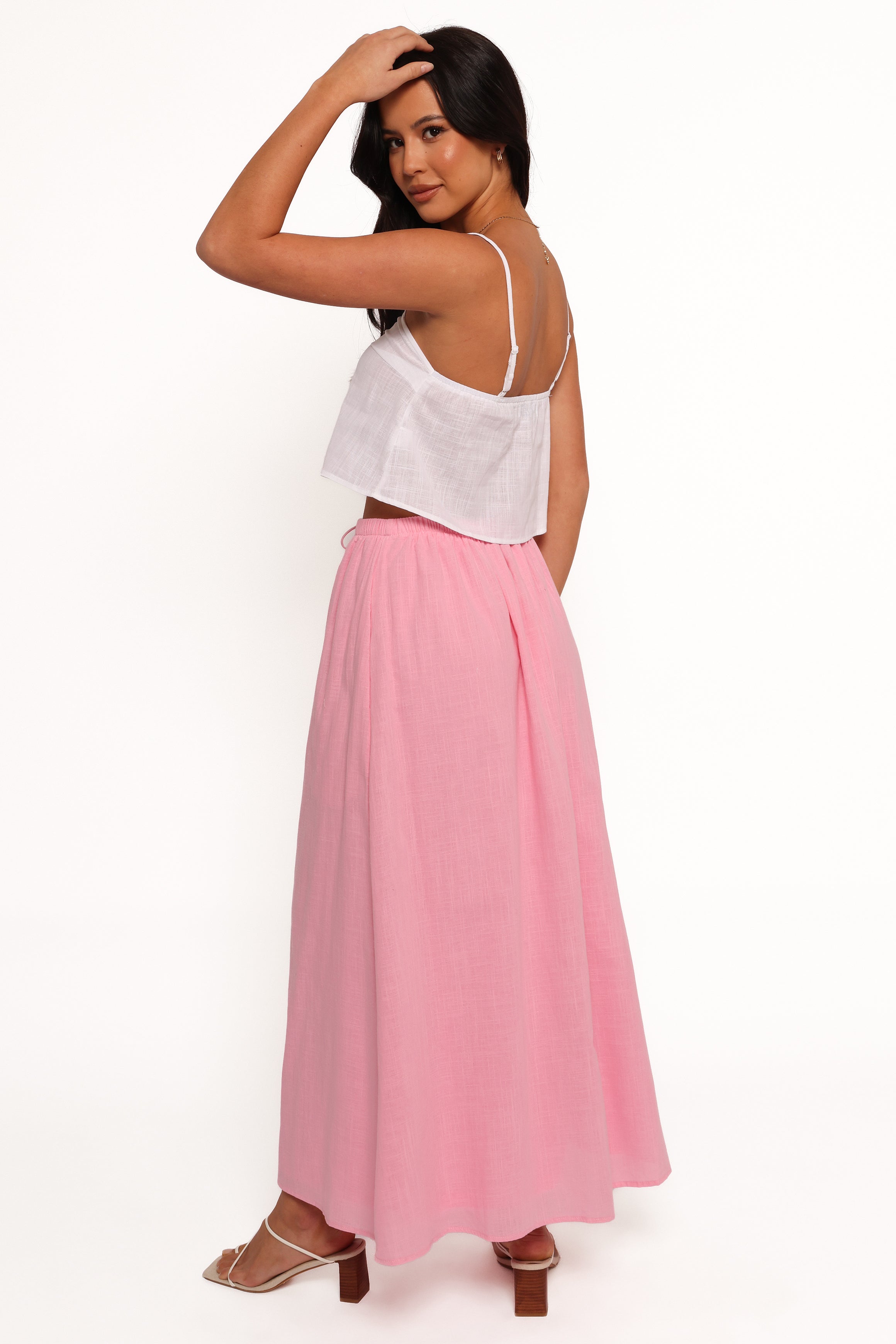 SETS Simone Skirt Set - White Pink