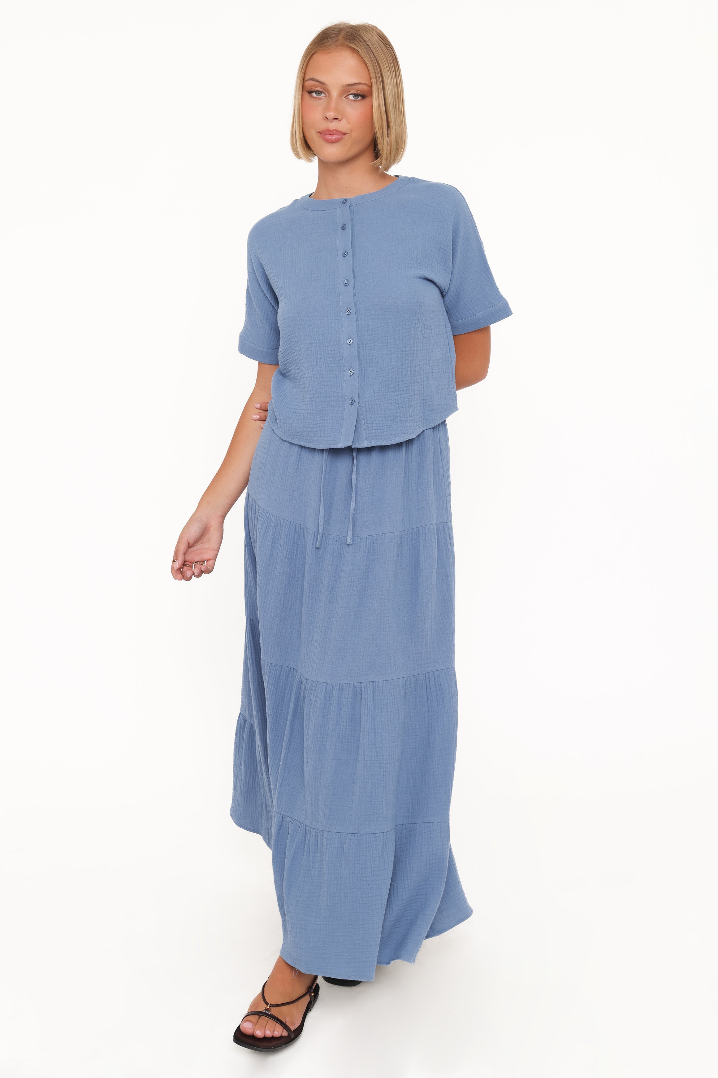 SETS Sophia Skirt Set - Denim Blue