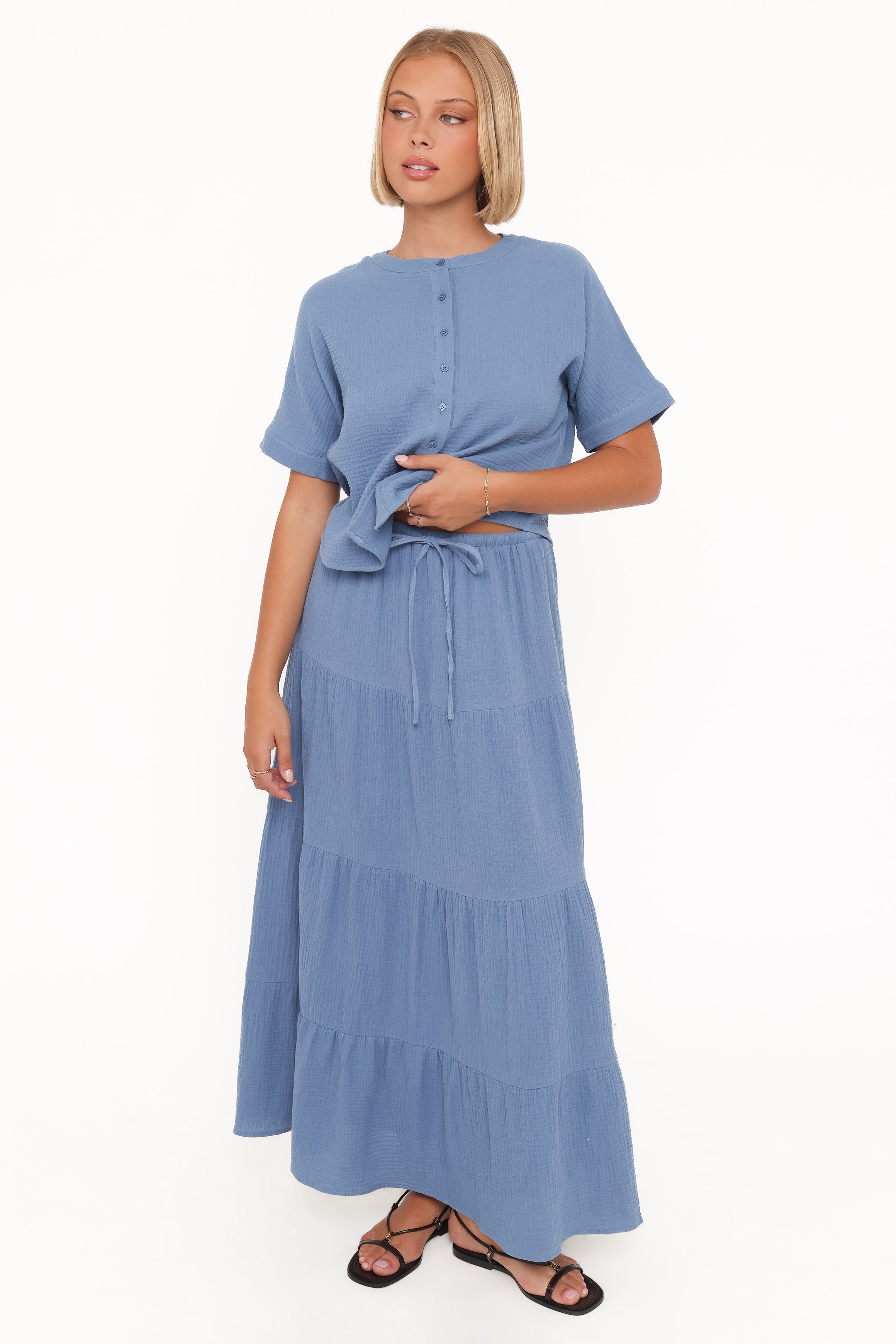 SETS Sophia Skirt Set - Denim Blue