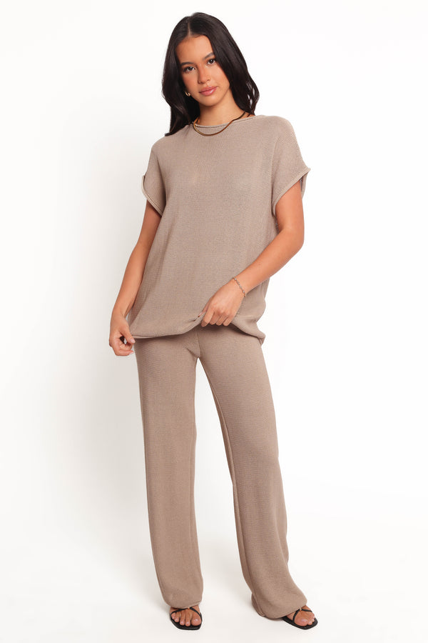 SETS Stassia Knitted Pant Set - Brown