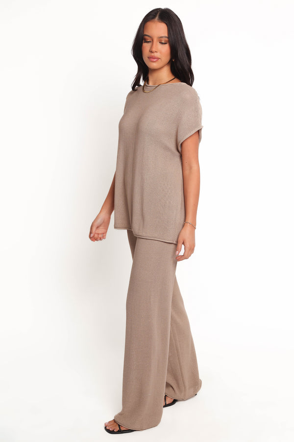 SETS Stassia Knitted Pant Set - Brown
