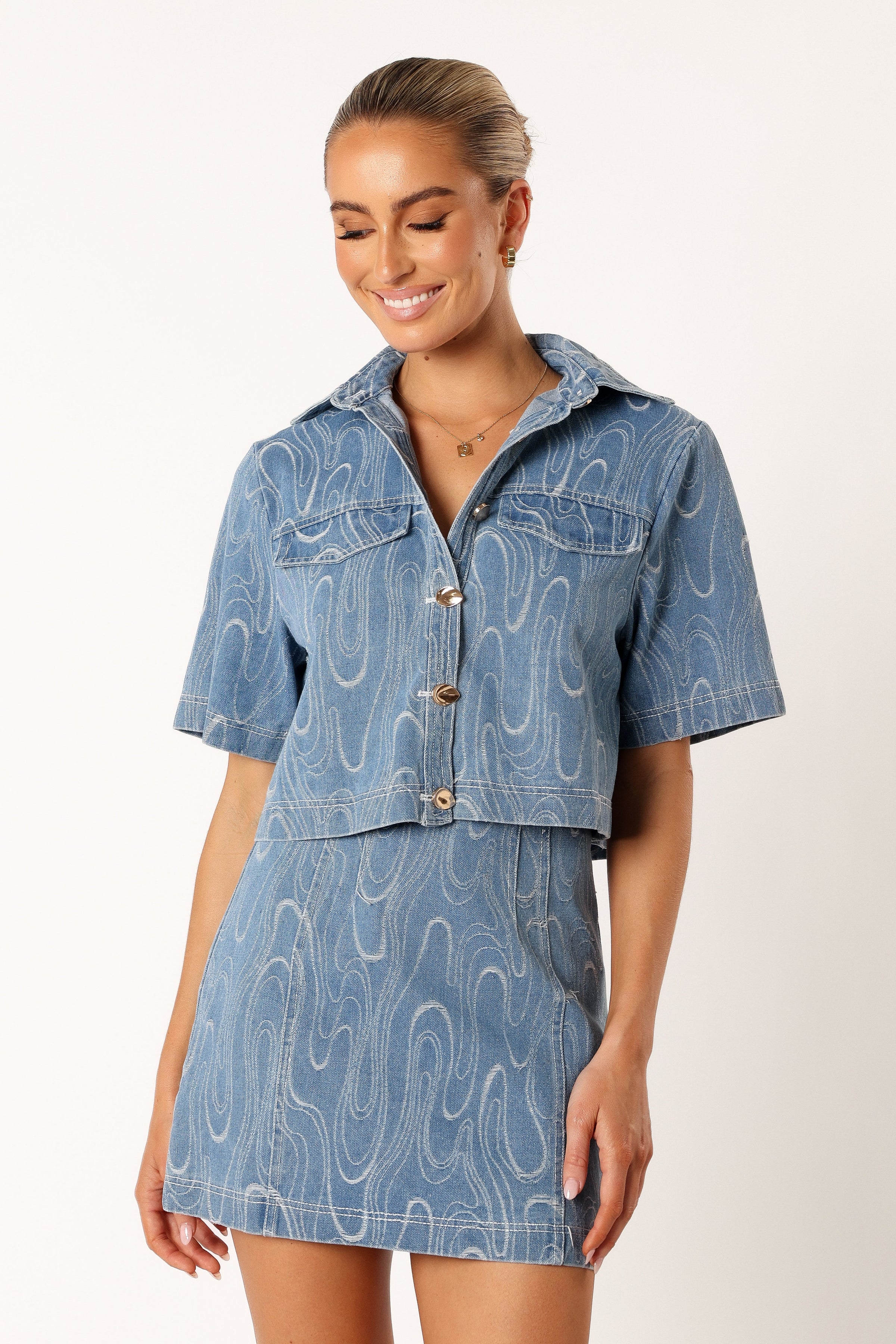 SETS @Tammy Two Piece Set - Blue Denim