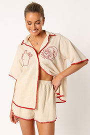 SETS @Tobi Short Set - Beige Red