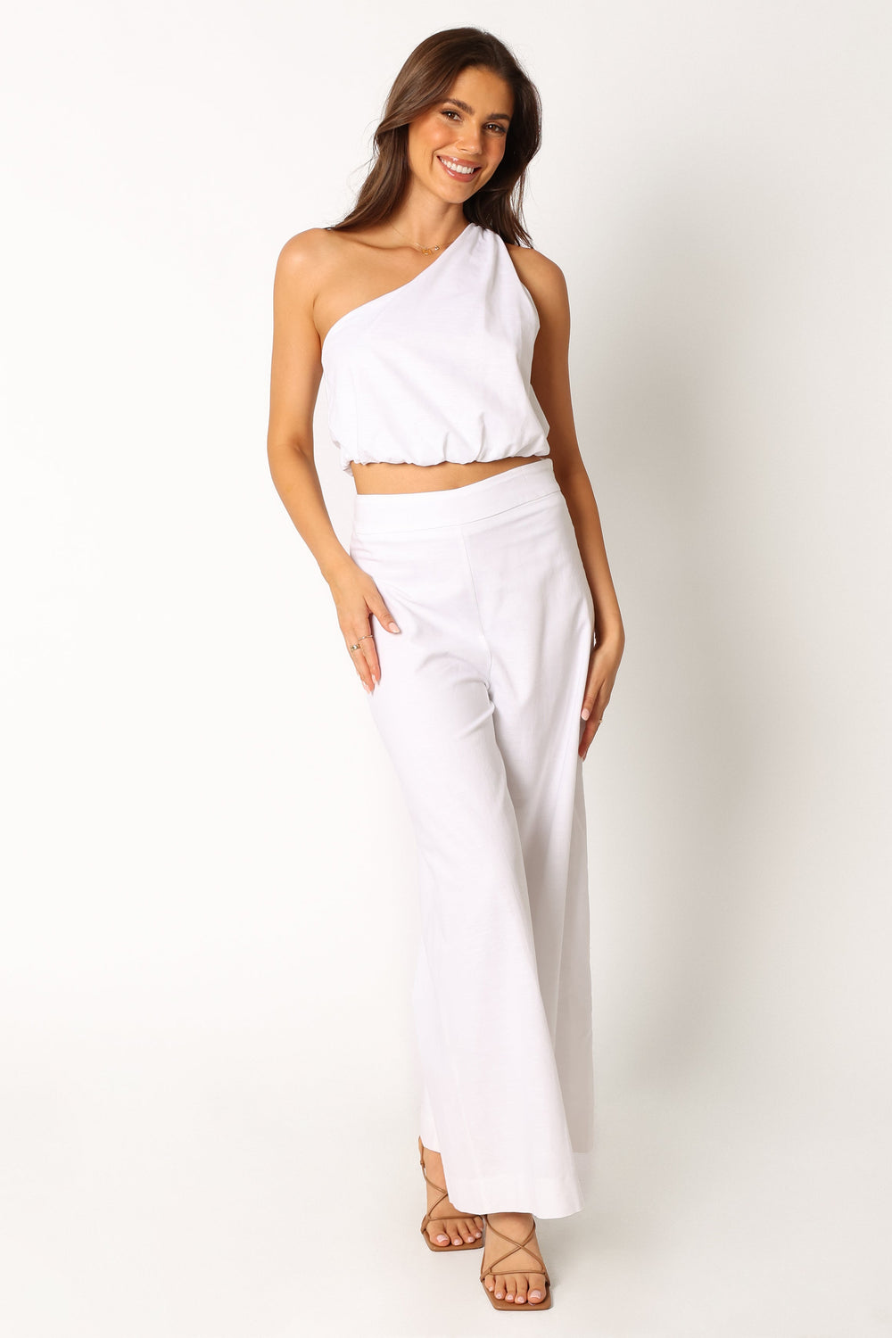 SETS @Tori Linen Pant Set - White