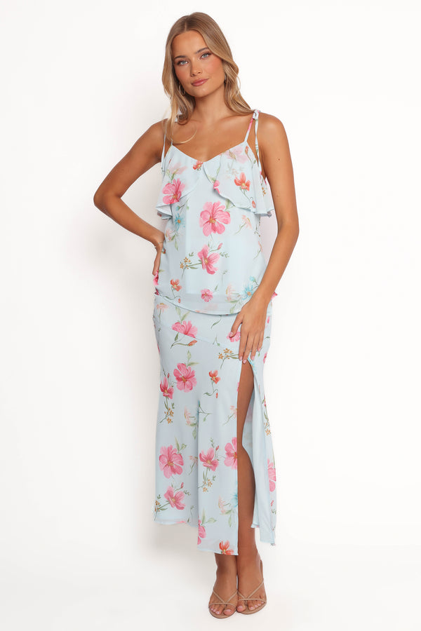 SETS Valeria Skirt Set - Blue Floral