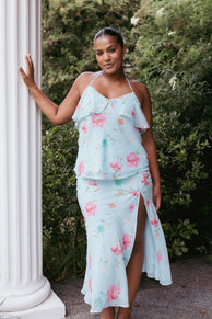 SETS Valeria Skirt Set - Blue Floral