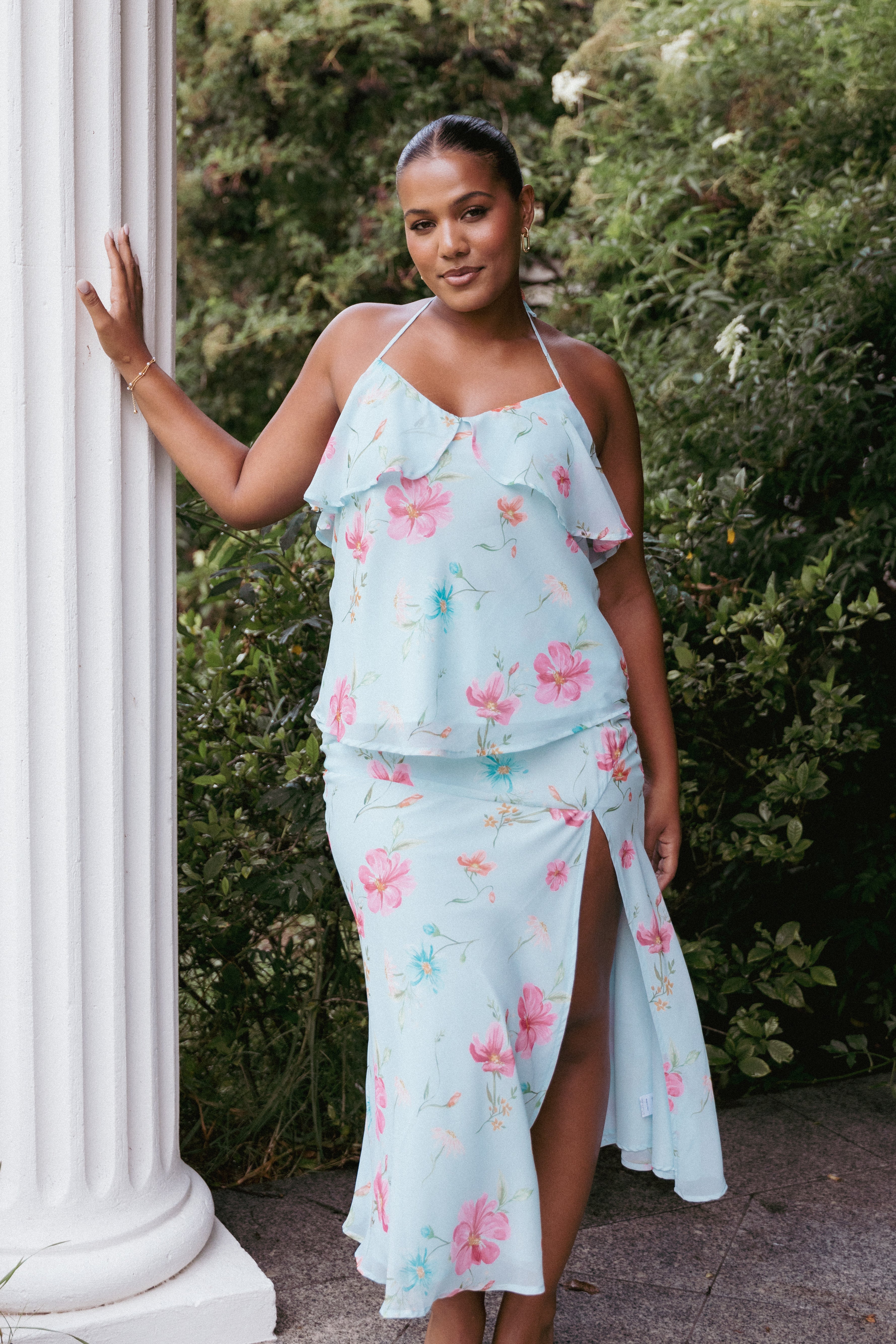 SETS Valeria Skirt Set - Blue Floral