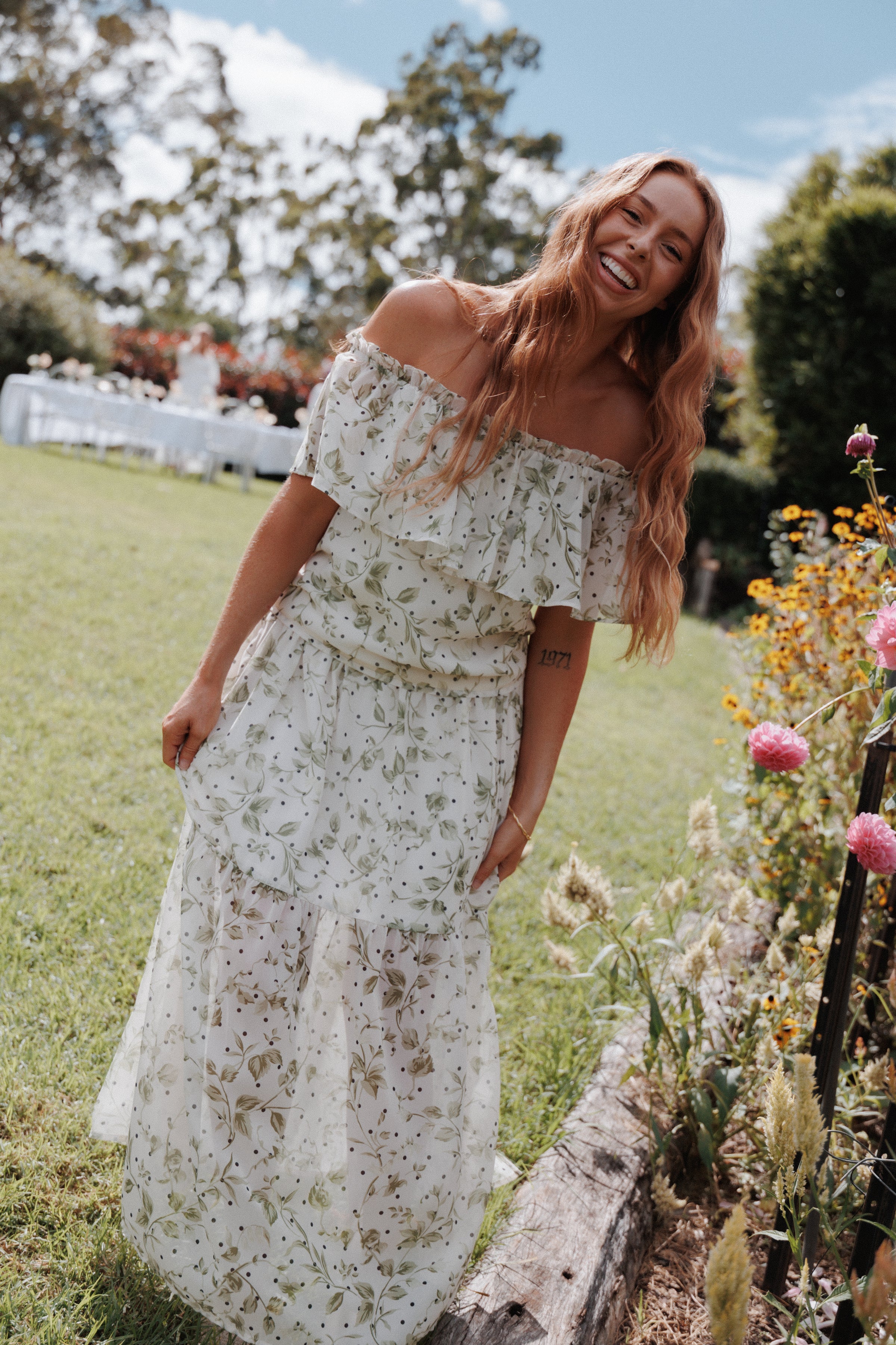 SETS Vanessa Maxi Skirt Set - Green Leaf