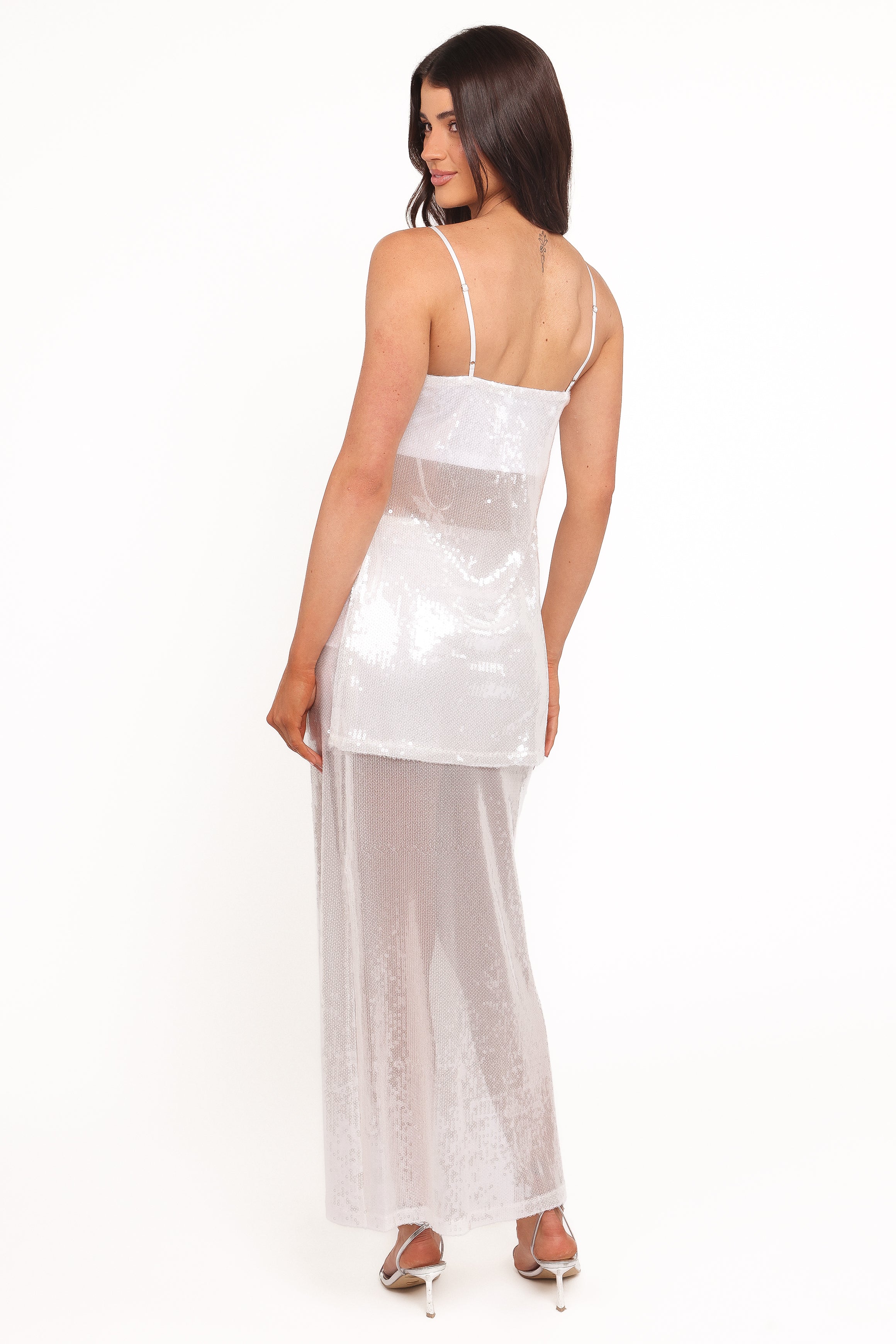 SETS Vienne Sequin Skirt Set - White Sequin