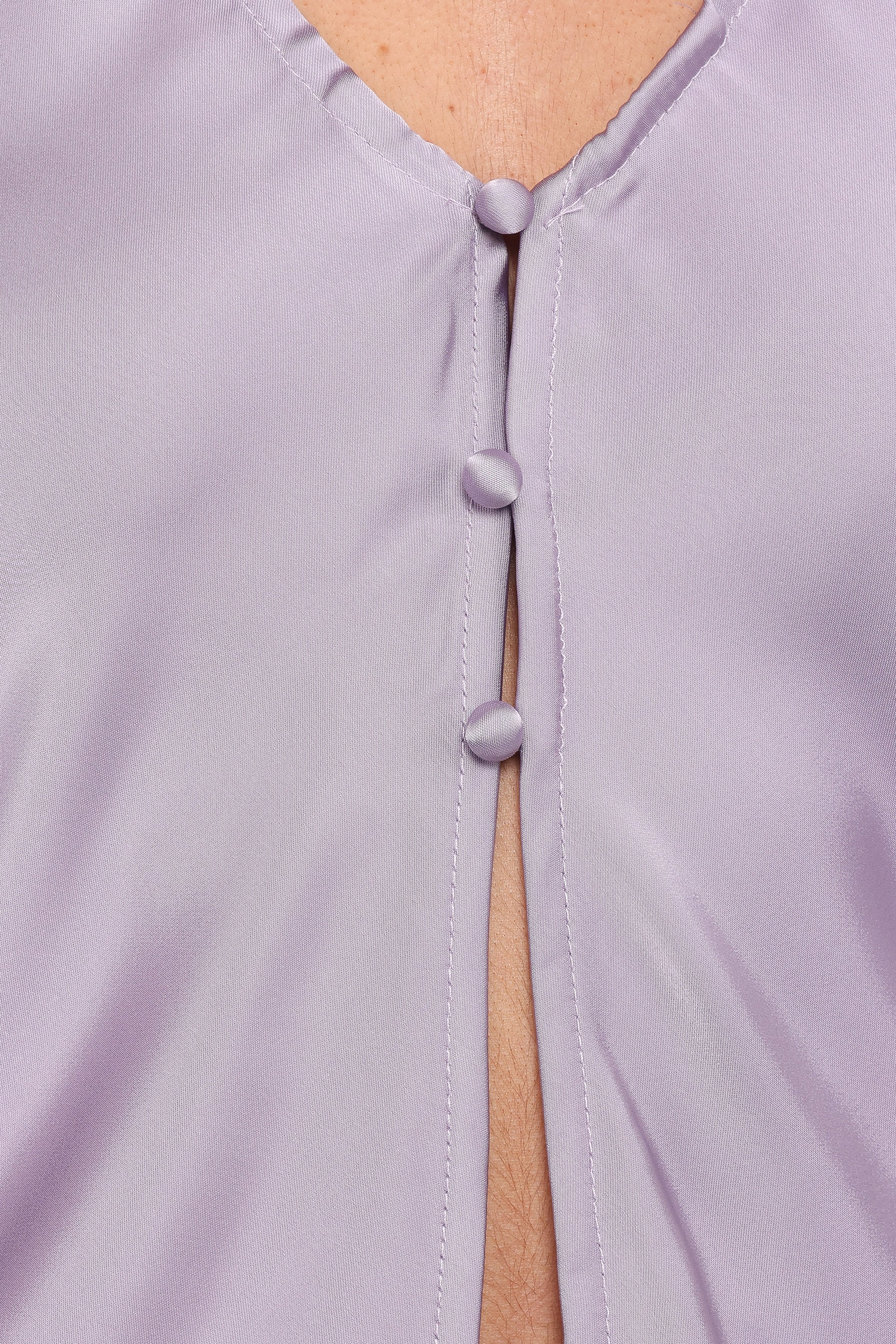 SETS Virgo Satin Puff Sleeve Button Up Short Set - Lilac