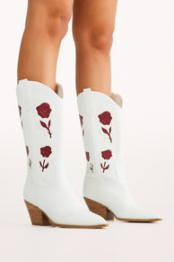 SHOES Arden Boot - White/Garnet