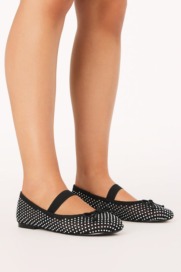 SHOES Edda Flats - Black/Diamante