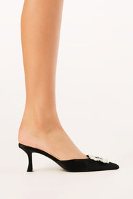 SHOES Promise Heels - Black Satin