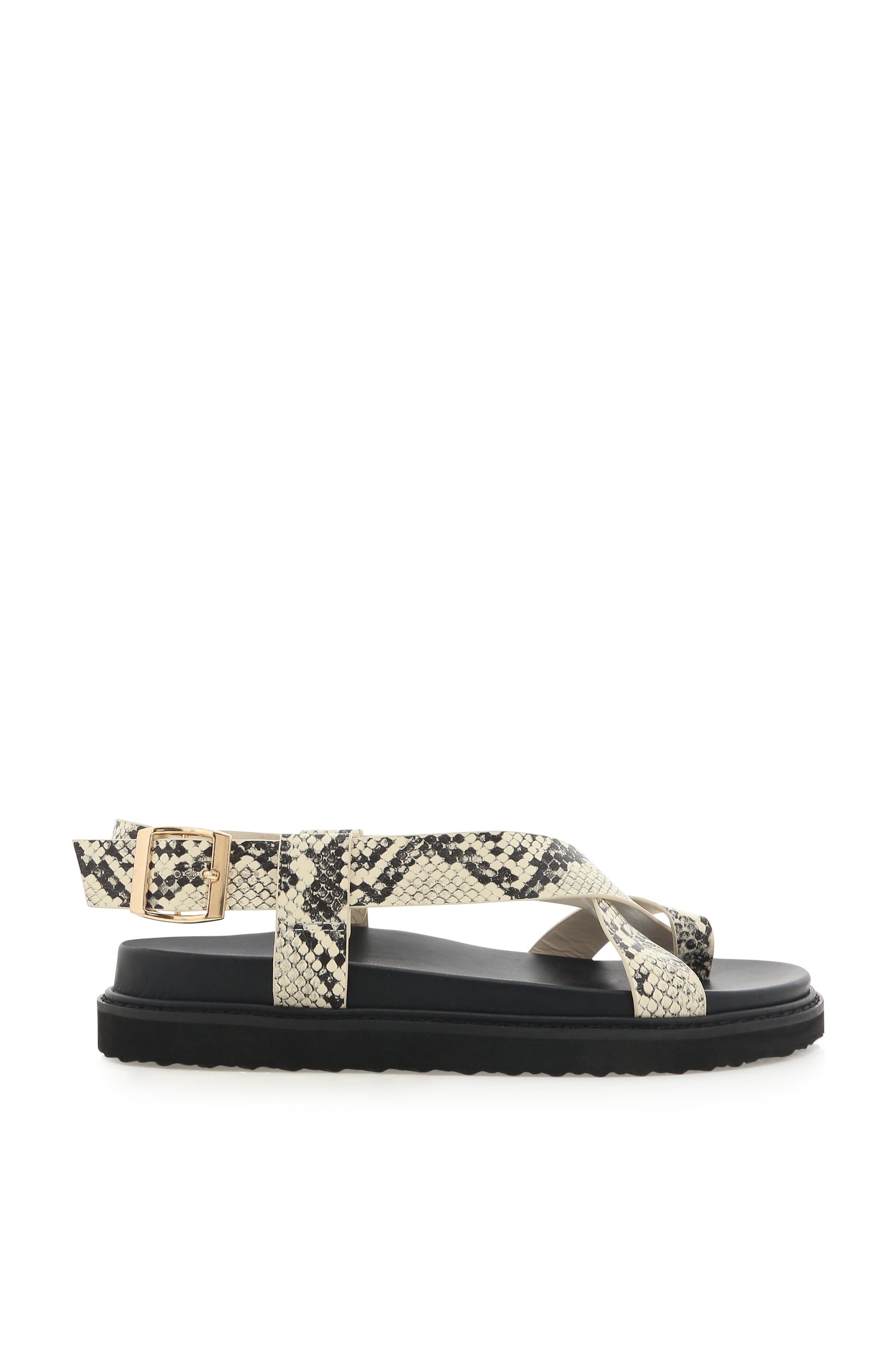 SHOES @Zarai Sandal - Cream Snake