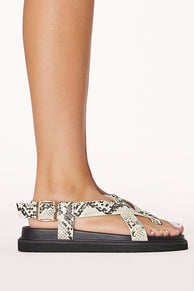 SHOES @Zarai Sandal - Cream Snake