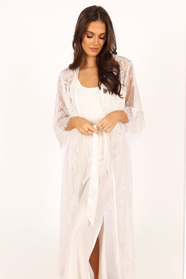 SWIM & INTIMATES @Nephele Lace Bridal Robe - Ivory