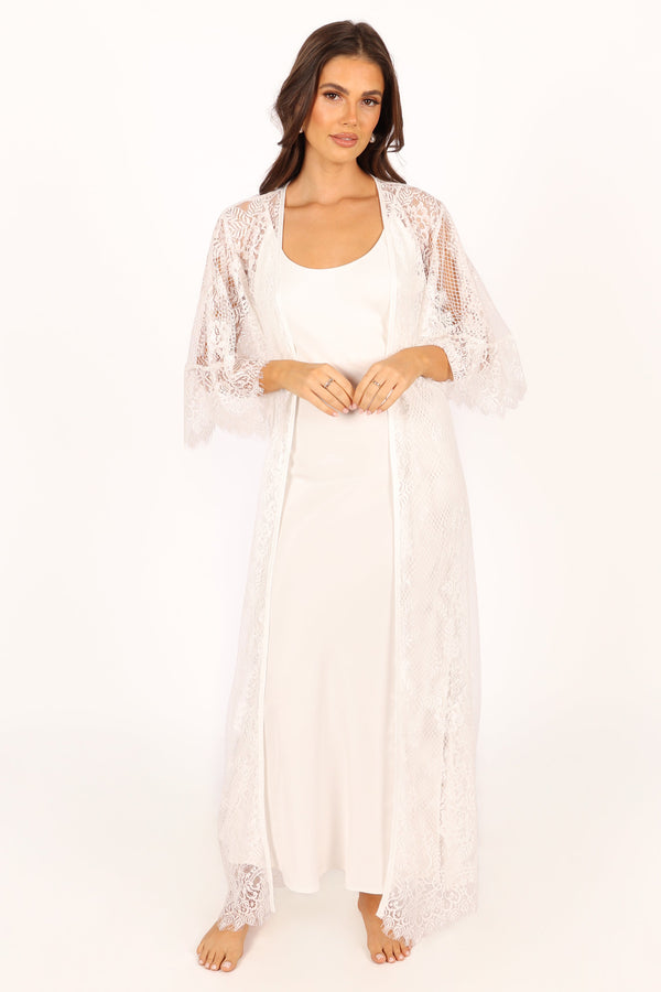 SWIM & INTIMATES @Nephele Lace Bridal Robe - Ivory