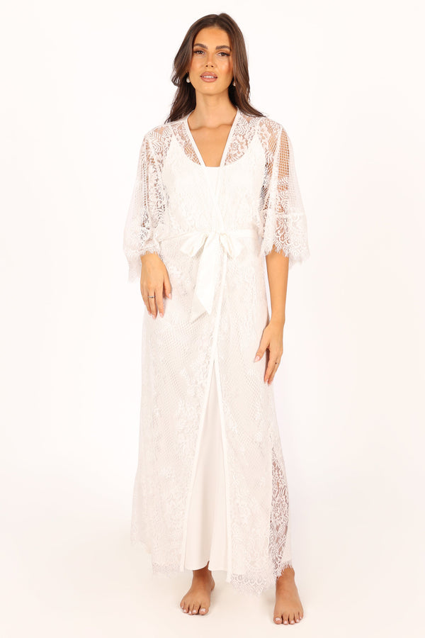 SWIM & INTIMATES @Nephele Lace Bridal Robe - Ivory