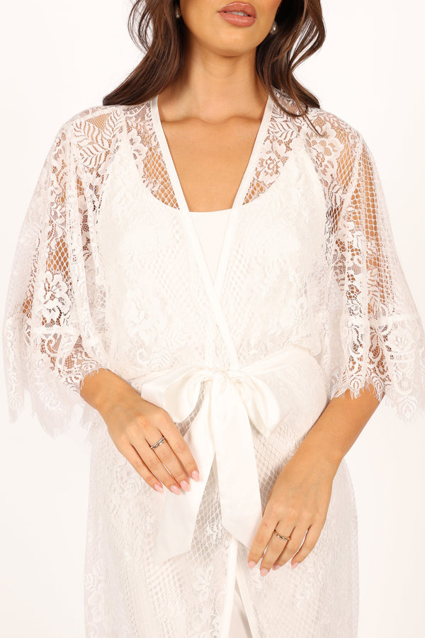 SWIM & INTIMATES @Nephele Lace Bridal Robe - Ivory