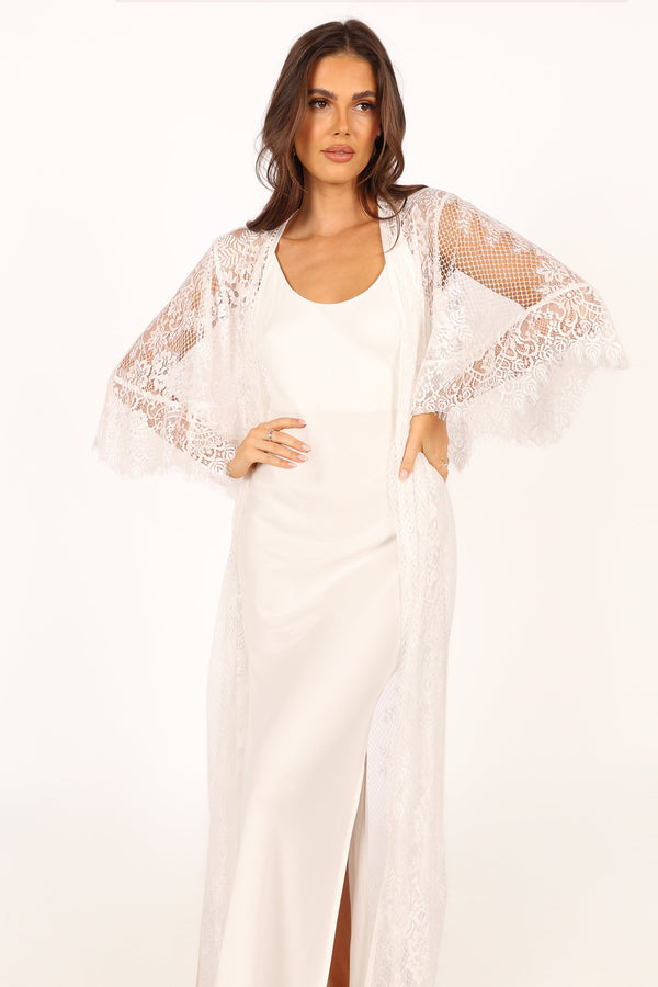 SWIM & INTIMATES @Nephele Lace Bridal Robe - Ivory