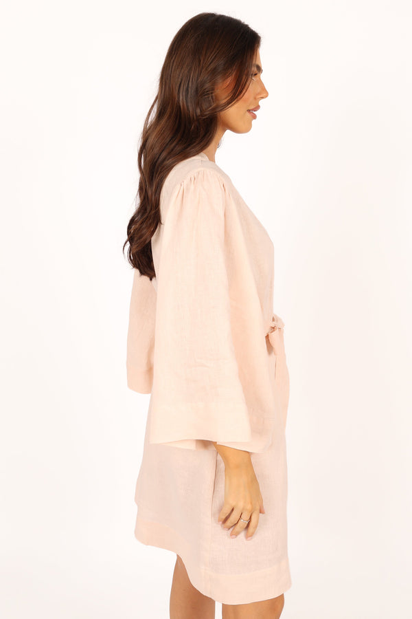 SWIM & INTIMATES Nuala Linen Robe - Blush