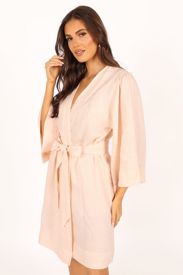 SWIM & INTIMATES Nuala Linen Robe - Blush