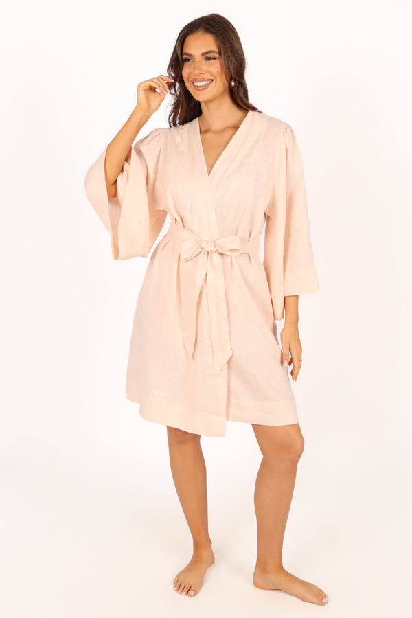 SWIM & INTIMATES Nuala Linen Robe - Blush