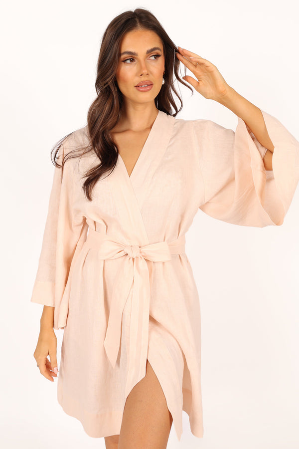 SWIM & INTIMATES Nuala Linen Robe - Blush