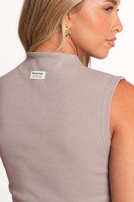 TOPS Abrand Heather Top - Mushroom