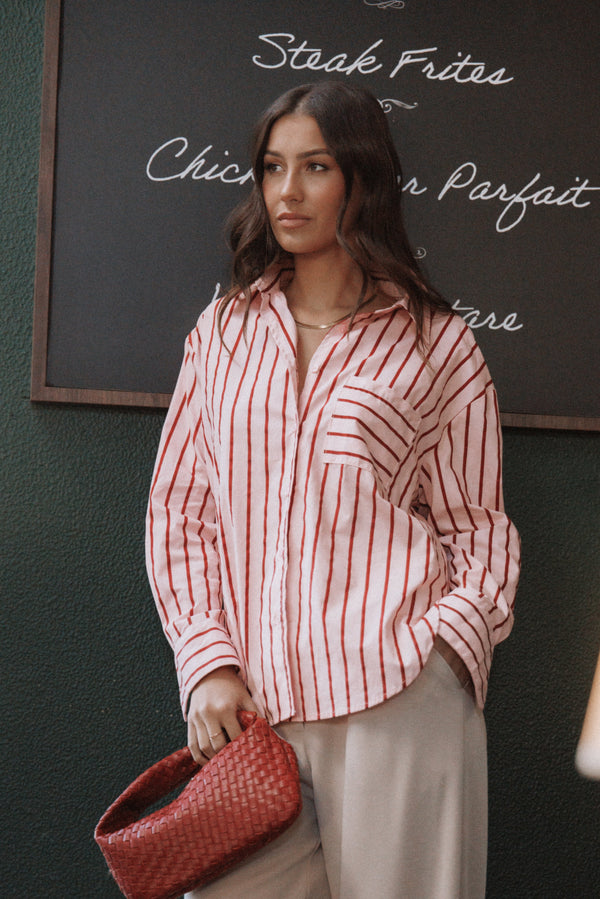 TOPS Adam Stripe Shirt - Pink