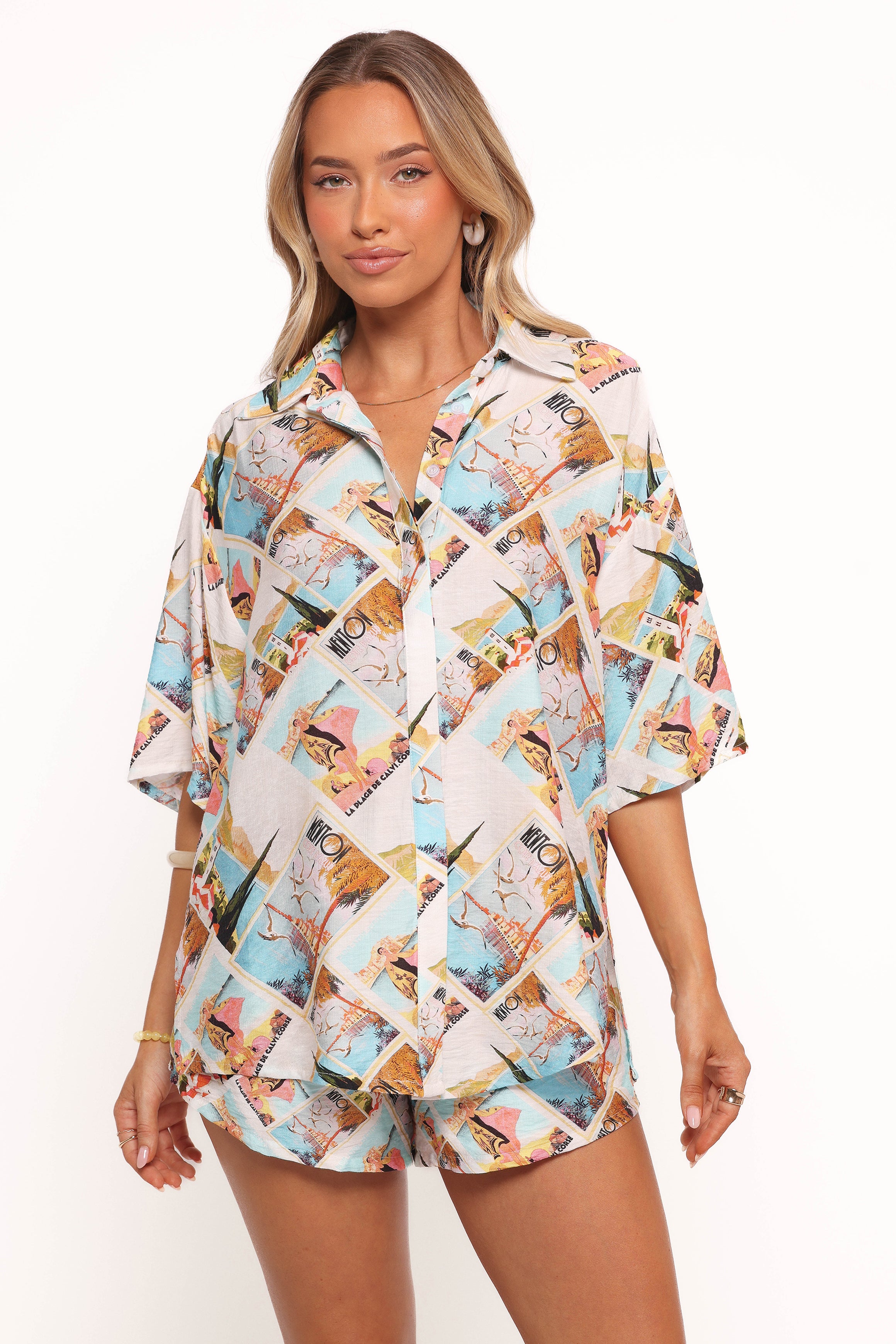 TOPS Adelyn Shirt - Vacay Aqua