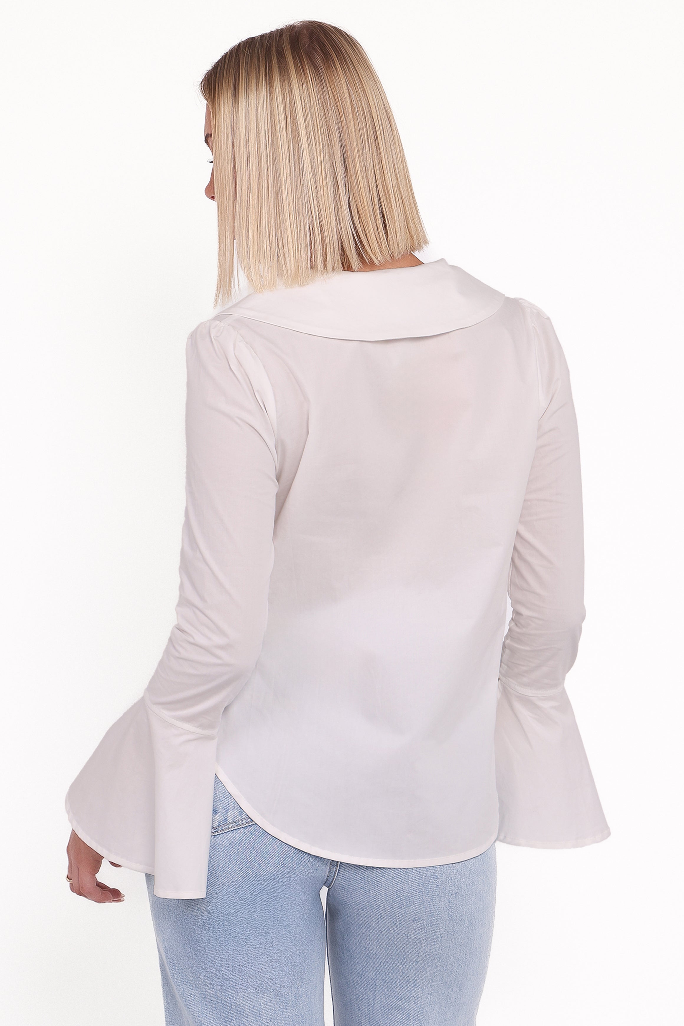 TOPS Adler Asymmetrical Tie Shirt - White