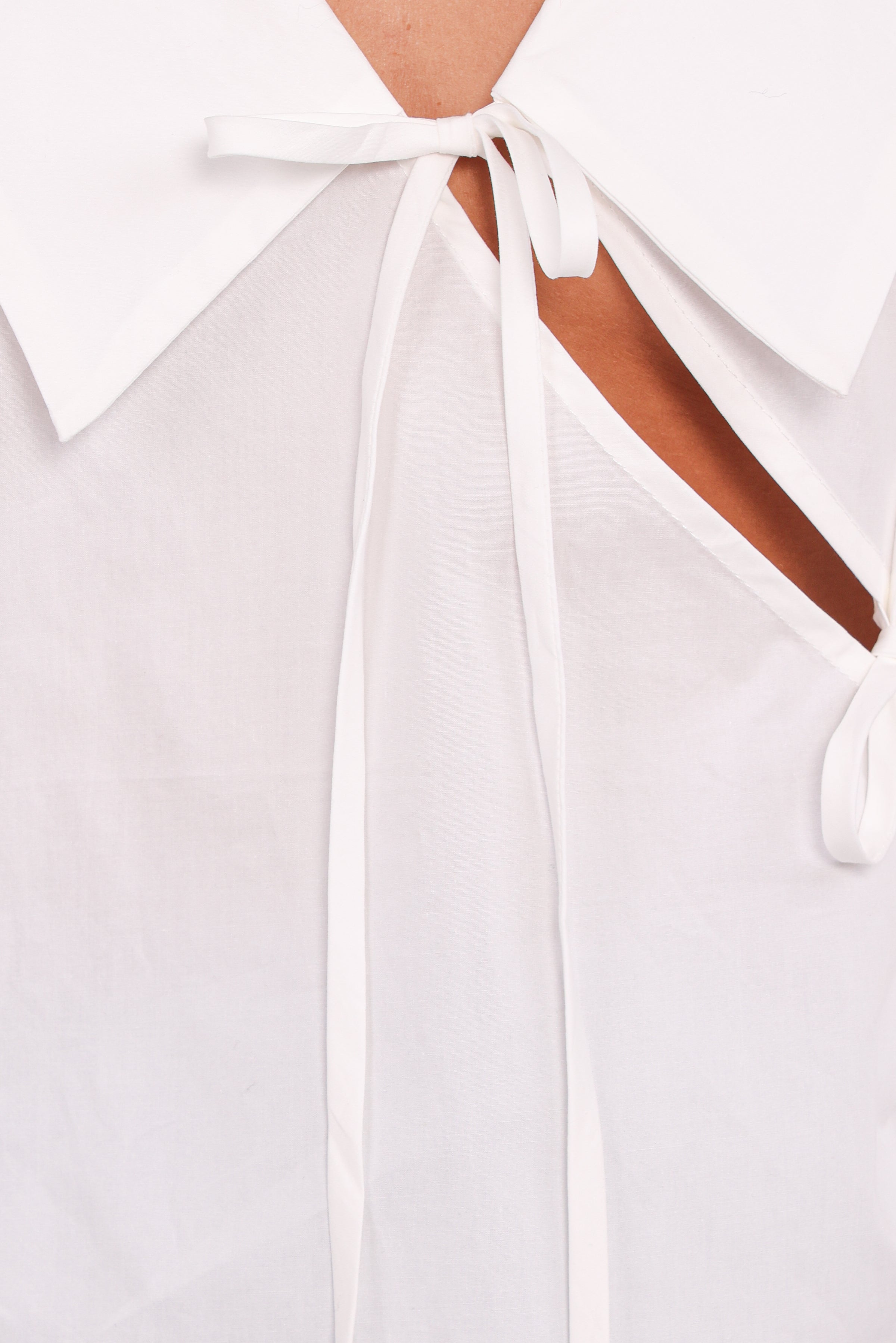TOPS Adler Asymmetrical Tie Shirt - White