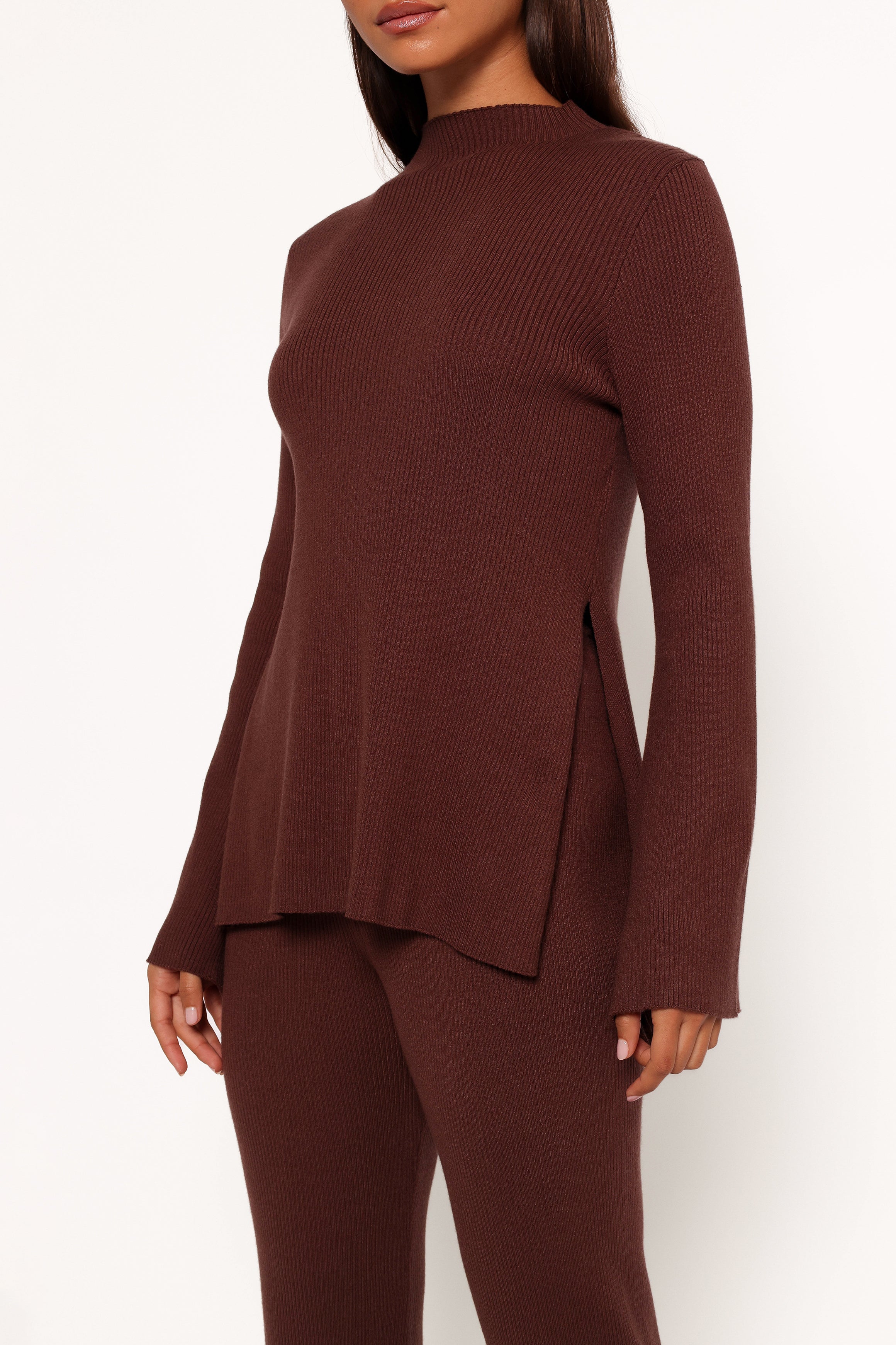 TOPS Adrienne Knit Top - Chocolate