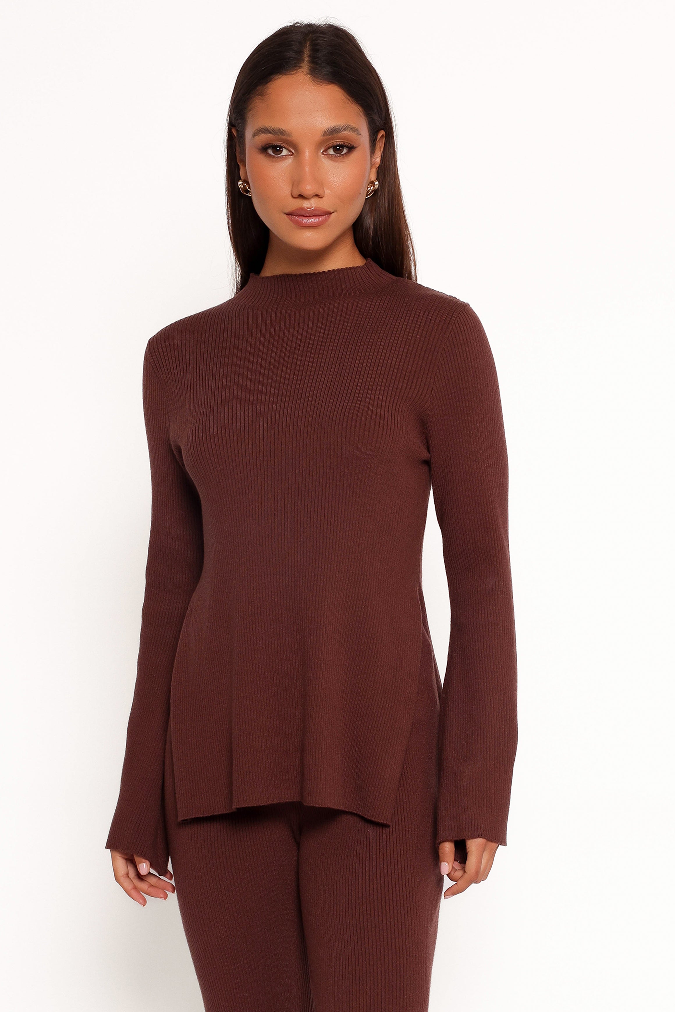 TOPS Adrienne Knit Top - Chocolate