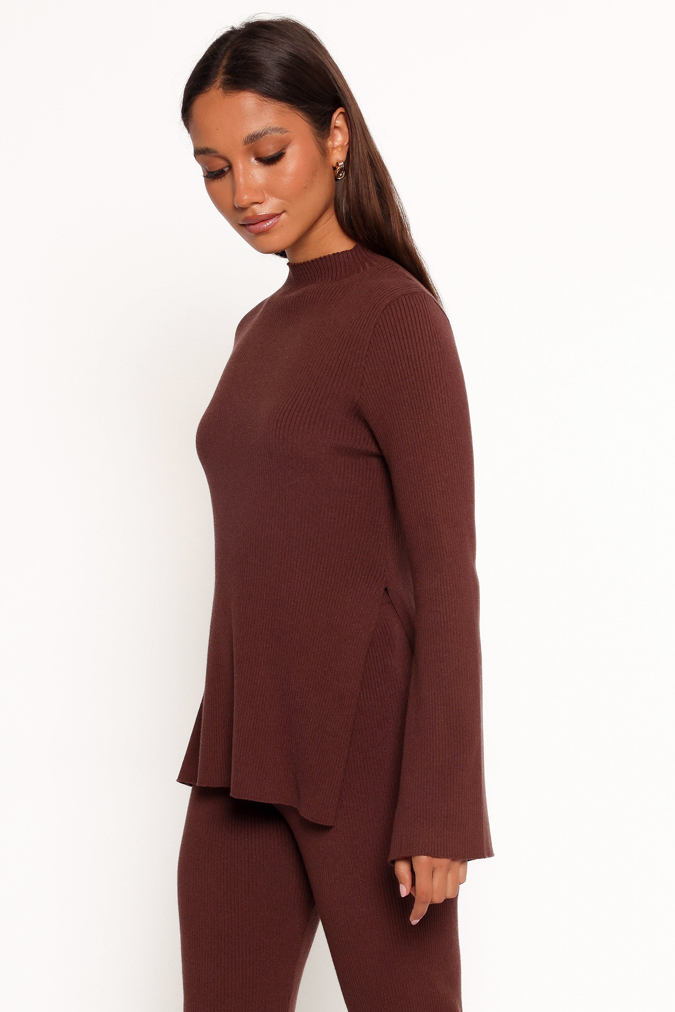 TOPS Adrienne Knit Top - Chocolate