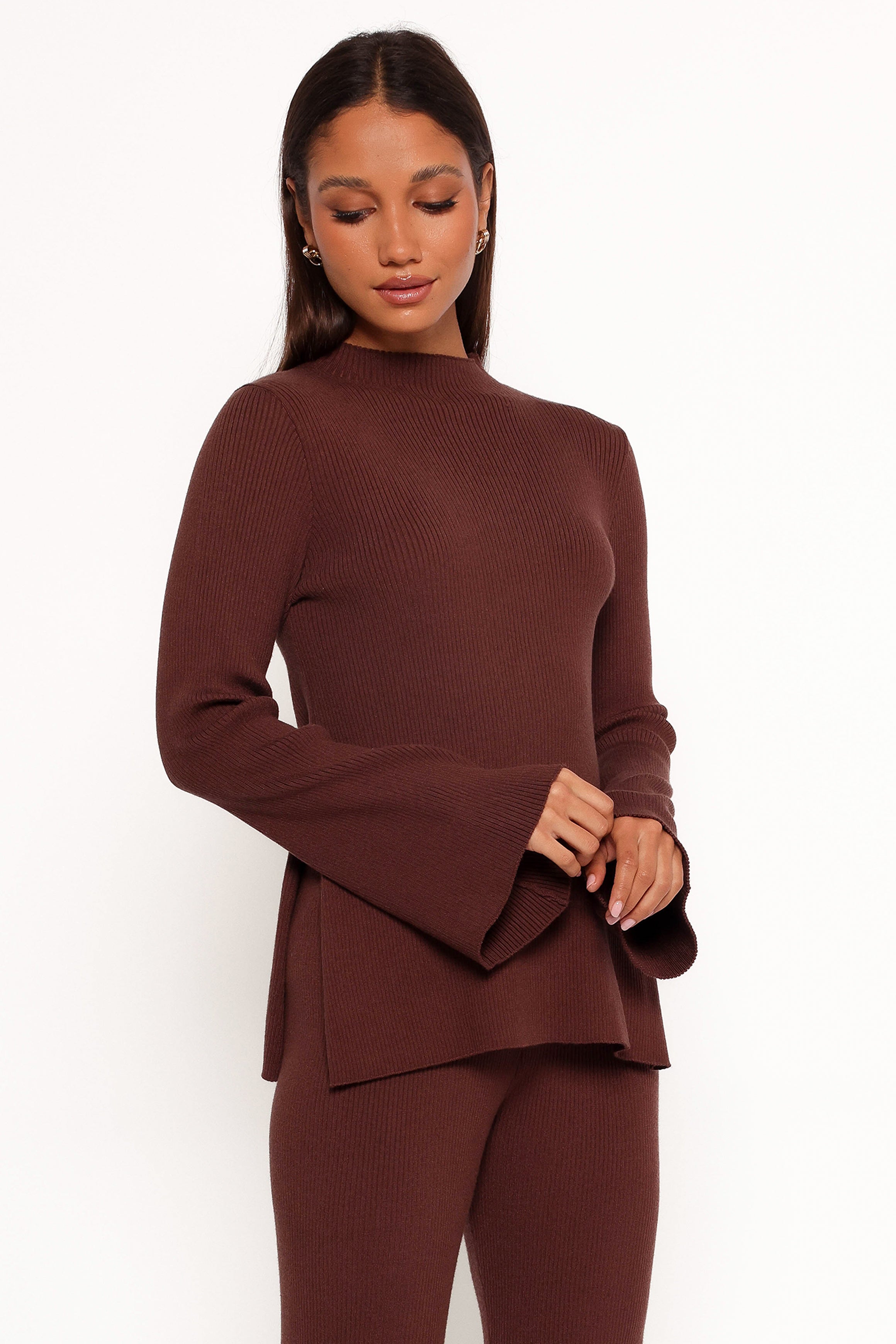 TOPS Adrienne Knit Top - Chocolate