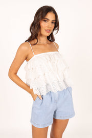 TOPS Aiden Lace Top - White