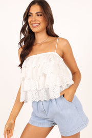 TOPS Aiden Lace Top - White