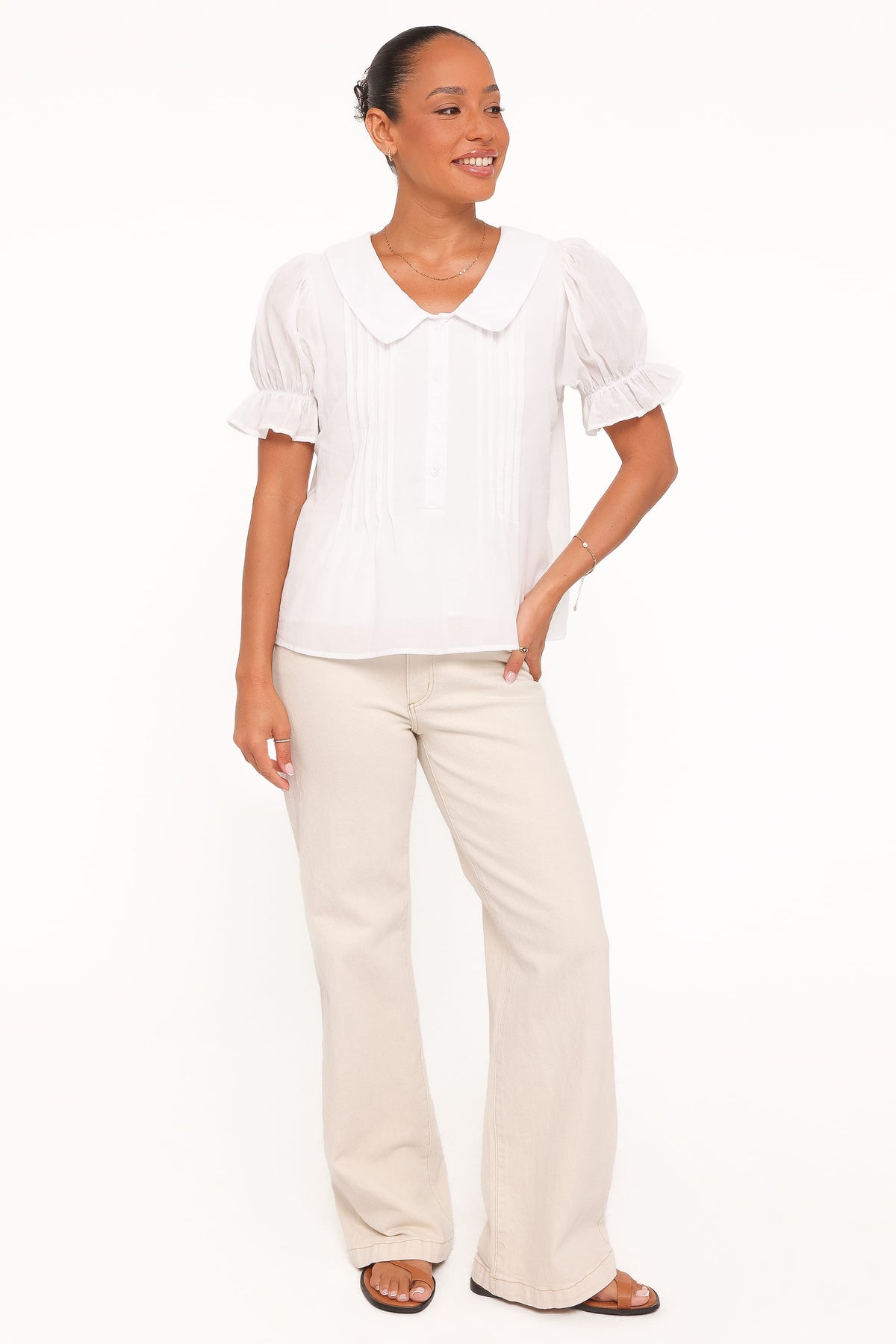TOPS Aisling Pleat Top - White