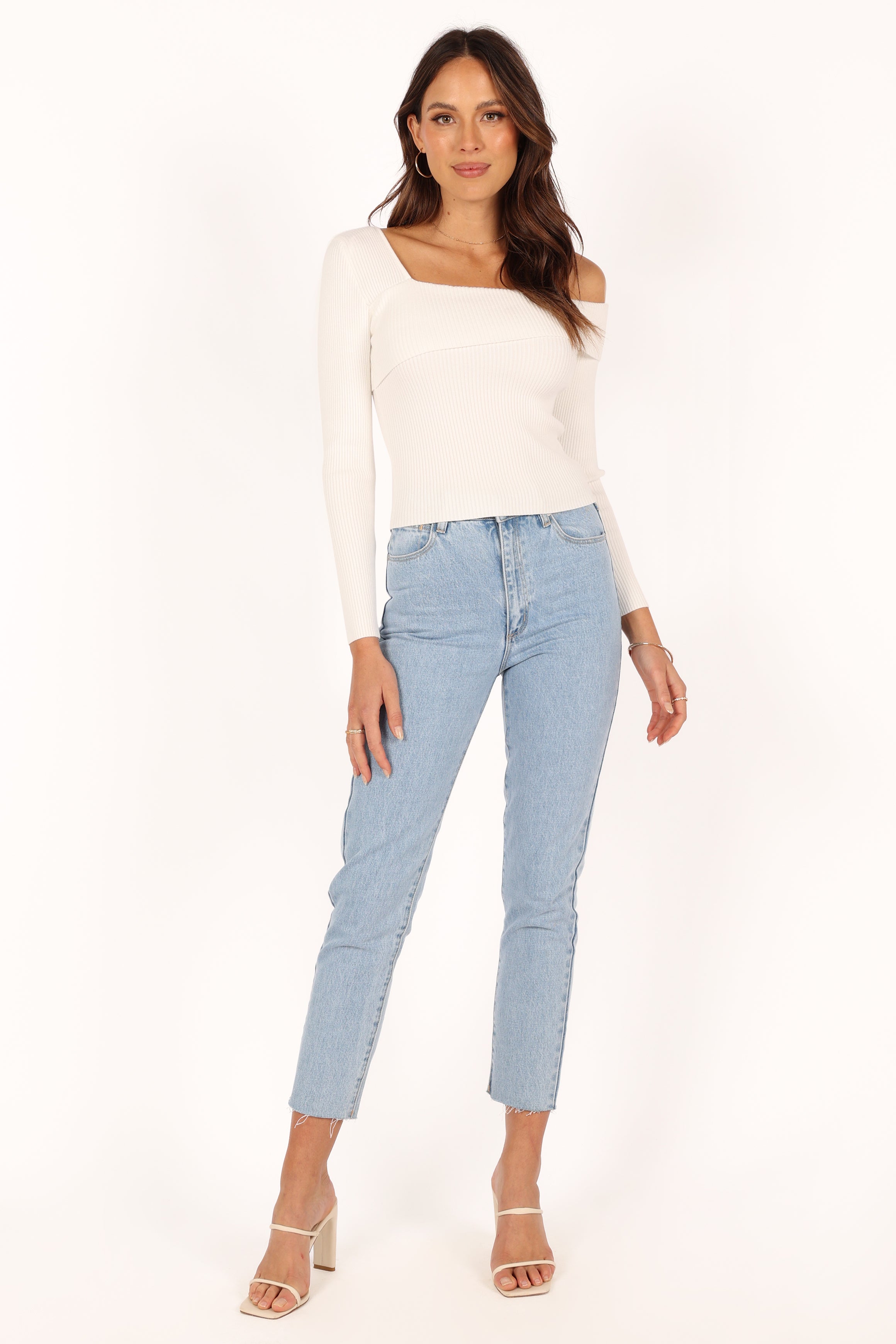 TOPS @Aleena Knit Top - White