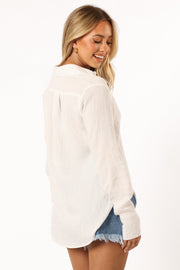 TOPS @Allyse Button Down Top - White