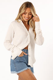 TOPS @Allyse Button Down Top - White