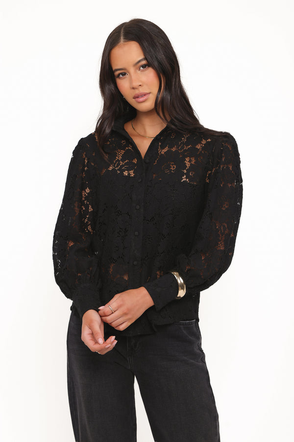 TOPS Alyssa Lace Top - Black