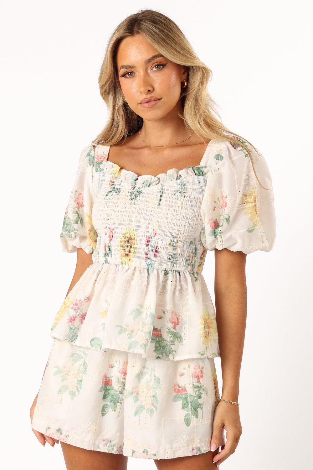 TOPS @Amalie Top - White Floral