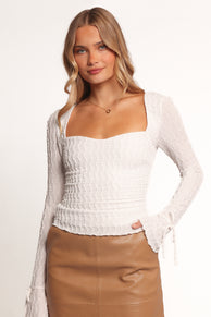 TOPS Amina Long Sleeve Top - White