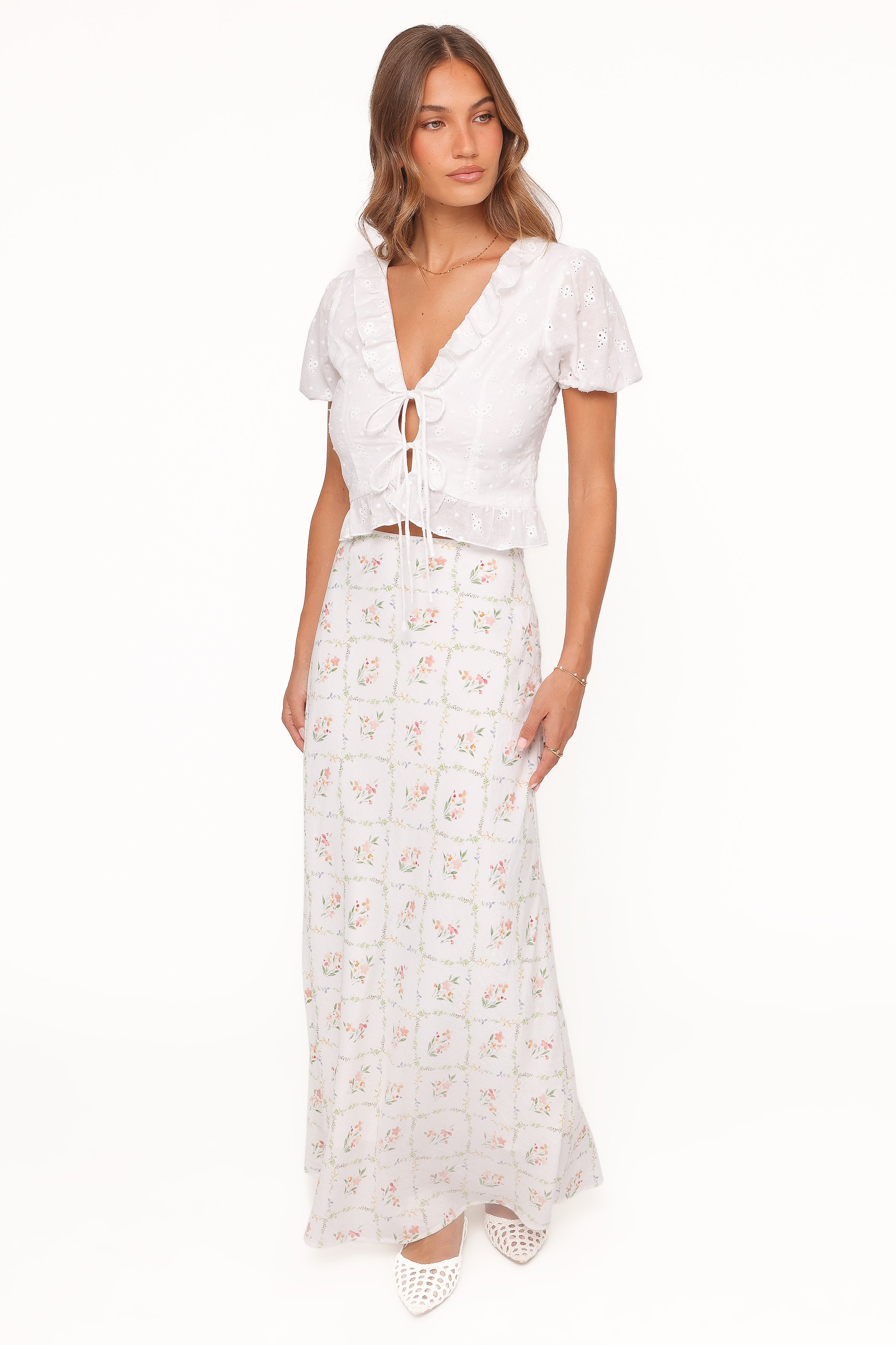 TOPS Andra Top - White Broderie