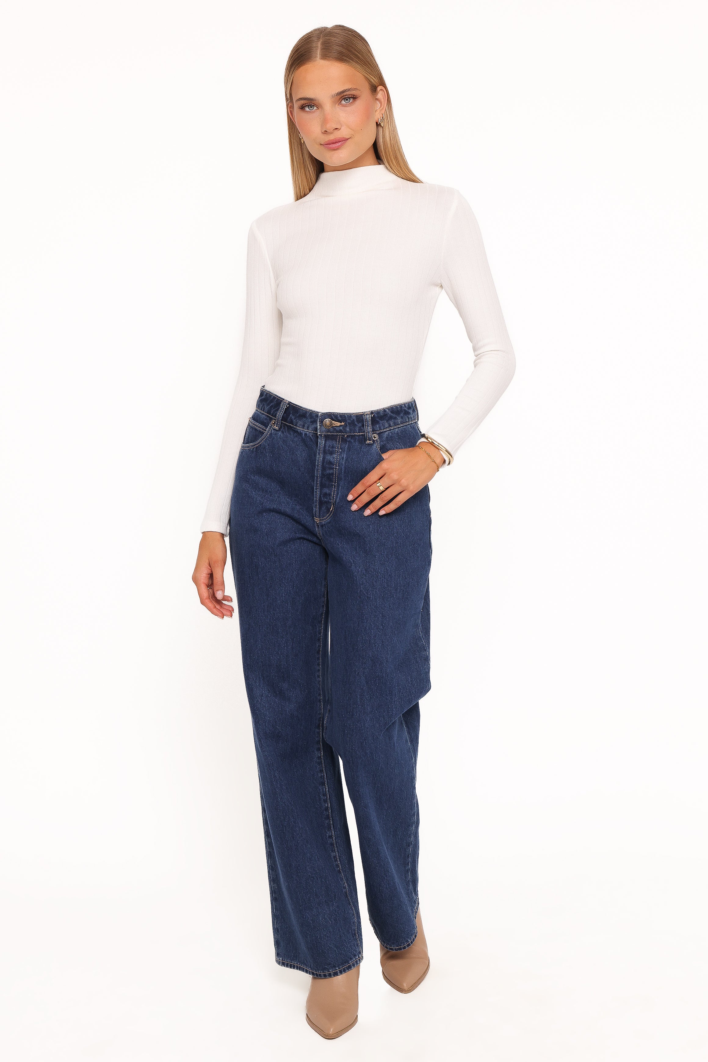 TOPS Andromeda Ribbed Knit Top - Ivory