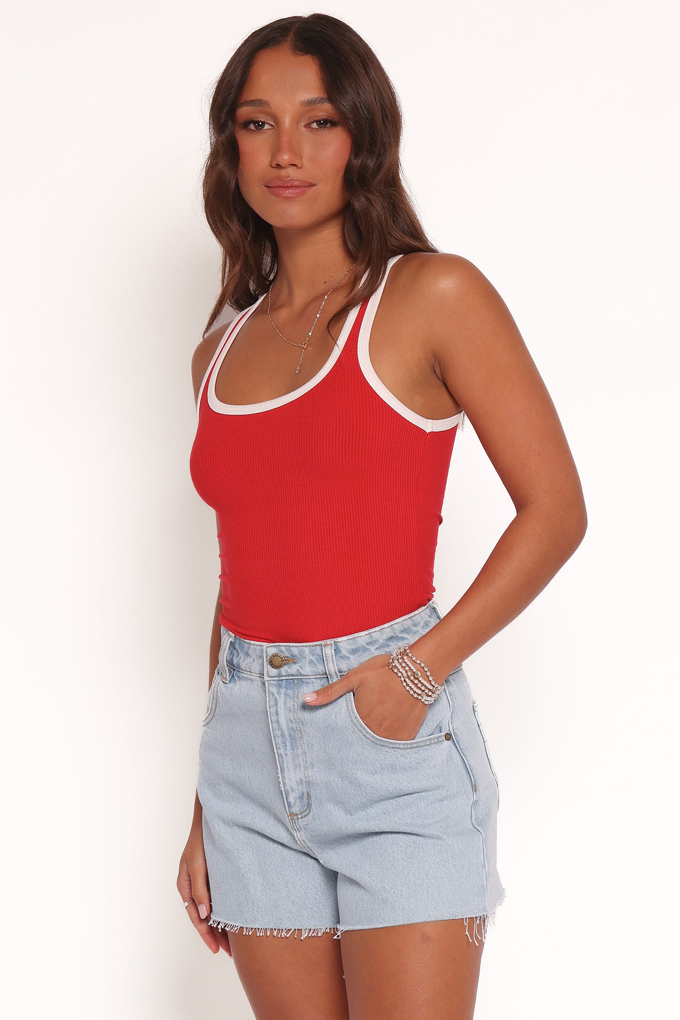 TOPS Angelo Tank - Cherry Red